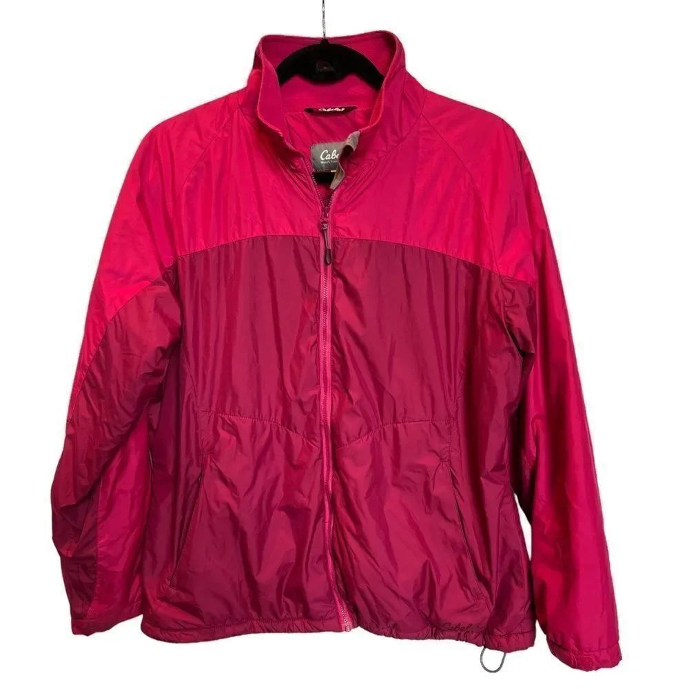 Cabela's Women's Jacket Raspberry Pink 2 tone Size Large Full Zip Polartec